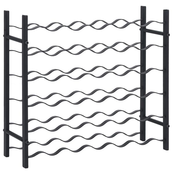 vidaXL ワインラック ボトル36本用 ブラック 鉄製