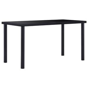 vidaXL ダイニングテーブル ブラック 140x70x75cm 強化ガラス製