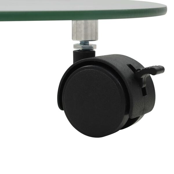 vidaXL キャスター付き植木鉢台 2点 28cm 強化ガラス 丸型