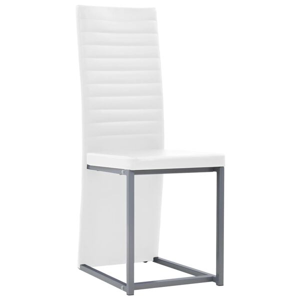 vidaXL ダイニング5点セット スチール＆強化ガラス ブラック＆ホワイト