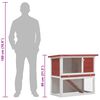 vidaXL 屋外うさぎ小屋 1ドアタイプ レッド 木製