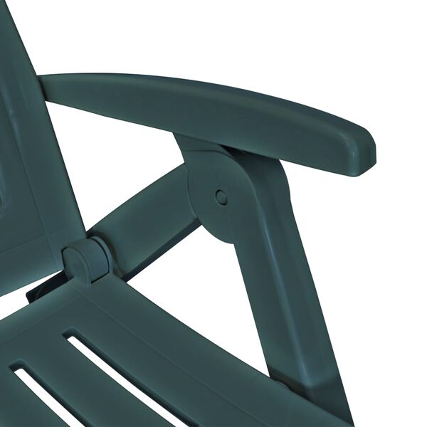 vidaXL サンラウンジャー フットレスト付き プラスチック製 グリーン