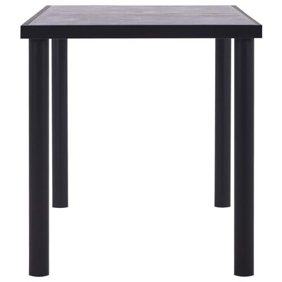 vidaXL ダイニングテーブル ブラック＆コンクリートグレー 140x70x75cm MDF製