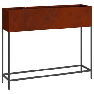 vidaXL 高床ガーデンプランター 錆 100 x 26 x 82 cm 耐候性スチール