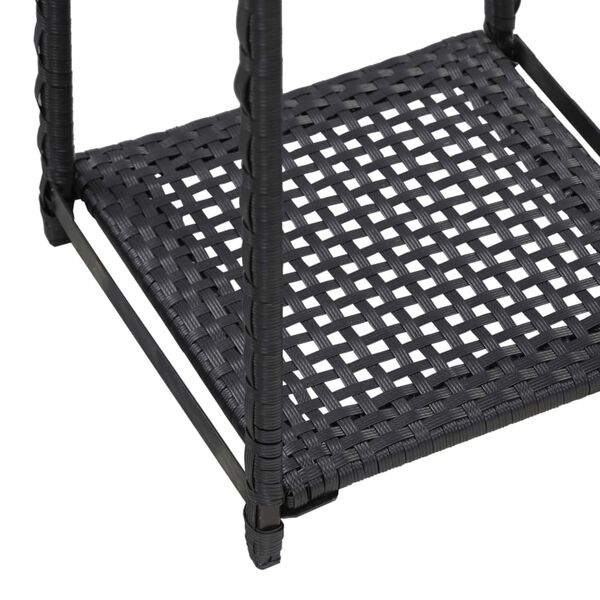 vidaXL 収納棚 ブラック 30x30x120 cm ポリラタン製