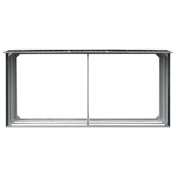 vidaXL ガーデン薪小屋 亜鉛メッキ鋼製 330x92x153cm アントラシート