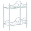 vidaXL ベッドサイドテーブル スチール＆強化ガラス 45x30.5x60cm ホワイト