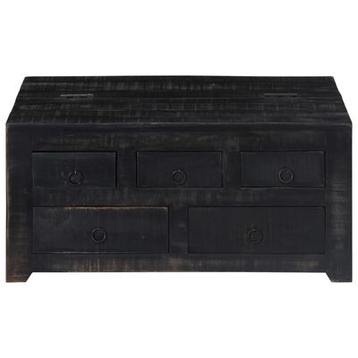 vidaXL コーヒーテーブル 65x65x30cm ブラック マンゴー無垢材