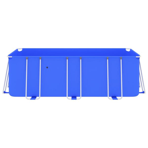 vidaXL スチールフレームプール 400x207x122cm ブルー