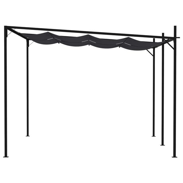 vidaXL ガゼボ 引き込み式ルーフ付き アントラシート 400x300x233cm