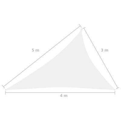 vidaXL サンシェードセイル 3x4x5m 三角形 オックスフォード生地 ホワイト
