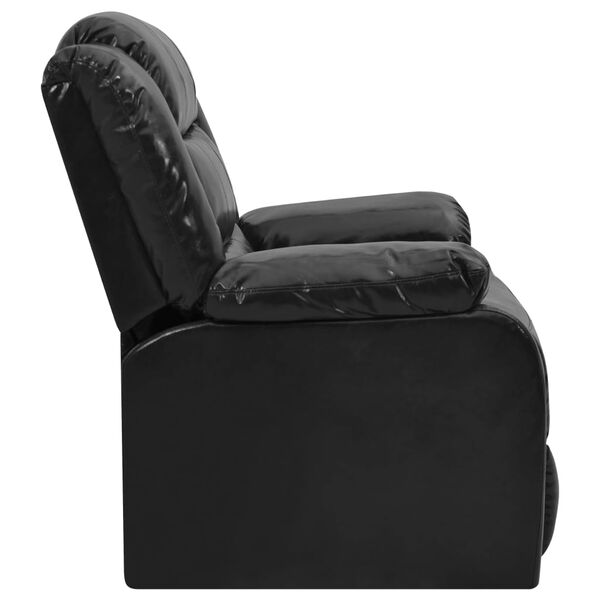 vidaXL リクライニングソファ ブラック 合成皮革製