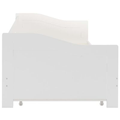 vidaXL 引き出し式ソファベッドフレーム パイン材 90x200cm ホワイト