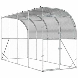 vidaXL 壁に対する鶏小屋 シルバー 600 x 150 x 215 cm 亜鉛メッキ鋼板