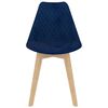 vidaXL ダイニングチェア 4点 ブルー ベルベット製