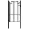 vidaXL フェンスゲート Emmen アーチ型トップ スチール製 100x123,5 cm ブラック