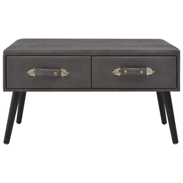 vidaXL コーヒーテーブル グレー 80x40x46cm 合成皮革製