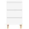 vidaXL 805888 vidaXL ベッドキャビネット 無垢材脚付き 2点 ホワイト 40x35x69 cm