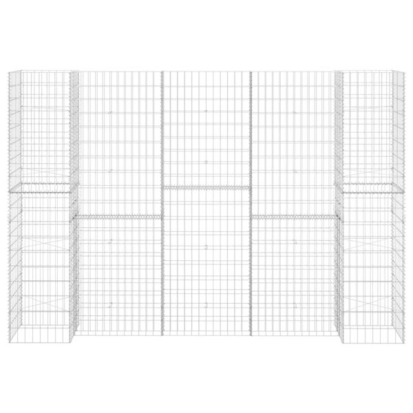 vidaXL H字型ガビオンプランター 260x40x200cm スチールワイヤー製