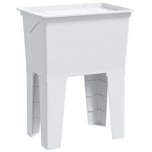 vidaXL ランドリータブ ホワイト 59x41x75cm 樹脂製