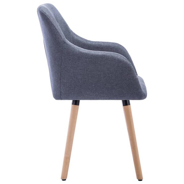 vidaXL ダイニングチェア 2点セット ダークグレー 布張り