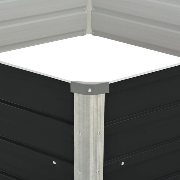 vidaXL レイズドガーデンプランター 129x129x45cm 亜鉛メッキ鋼製