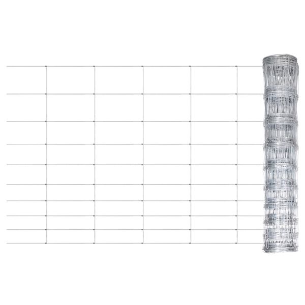 vidaXL ガーデンフェンス 亜鉛メッキ鋼製 50x1 m シルバー