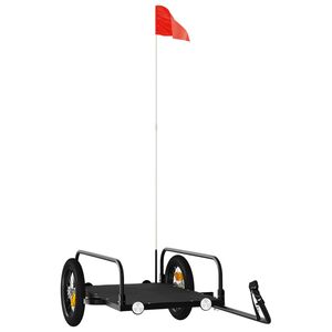 vidaXL 自転車用トレーラー ブラック 122x53x31 cm 鉄製
