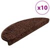 vidaXL | 階段マット | その他 10 pcs ブラウン 65 x 21 x 4 cm 針圧縮ファブリック - 100% ポリプロピレン