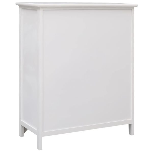 vidaXL サイドキャビネット 引き出し6段付き ホワイト 60x30x75cm 桐材