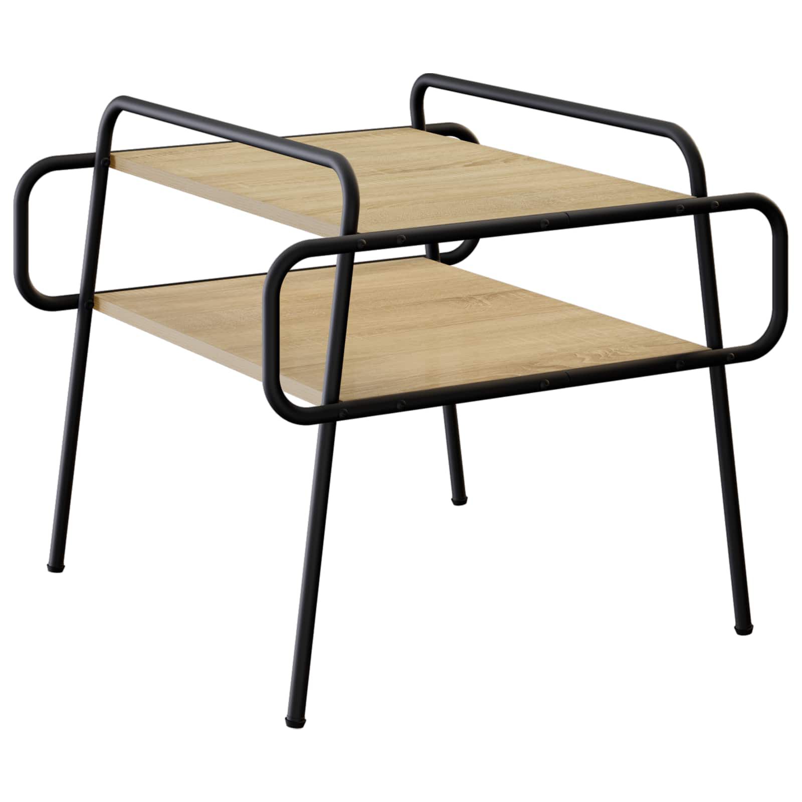 vidaXL コーヒーテーブル ソノマオーク 60 x 60 x 51 cm エンジニ