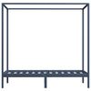 vidaXL ベッドフレーム キャノピー付き パイン無垢材 100x200cm グレー