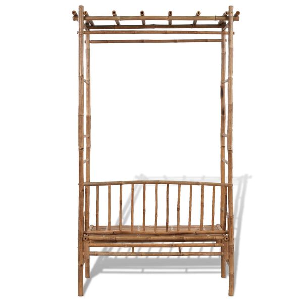 vidaXL ガーデンベンチ パーゴラ付き 130cm 竹製