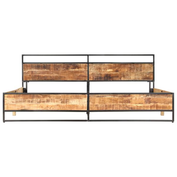 vidaXL ベッドフレーム マンゴー無垢材 (粗目) 200x200cm