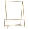 vidaXL 棚付き衣類ラック 132x45.5x150.5cm 竹製