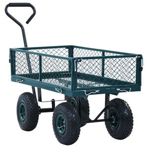 vidaXL ガーデンハンドトローリー 手押し車 グリーン 250kg