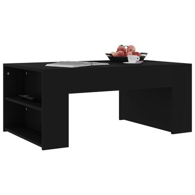 vidaXL コーヒーテーブル 黒色 100x60x42cm パーティクルボード