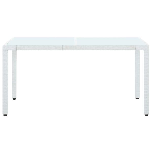 vidaXL ガーデンテーブル 150x90x75cm ポリラタン製 ホワイト