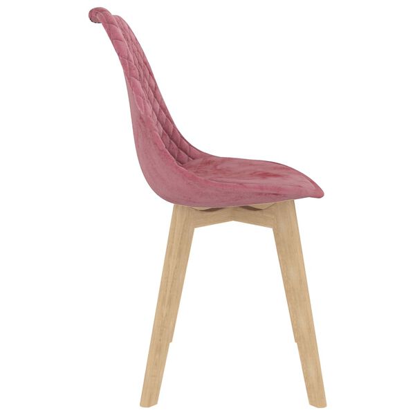vidaXL ダイニングチェア 2点セット ピンク ベルベット製