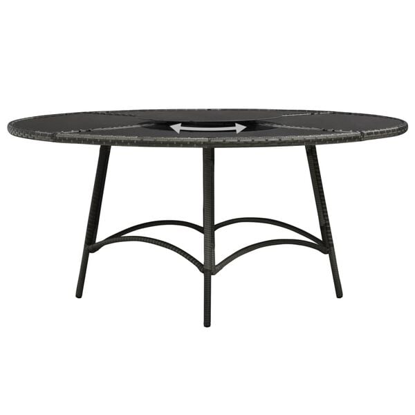 vidaXL 屋外ダイニング7点セット クッション付き ポリラタン製 グレー