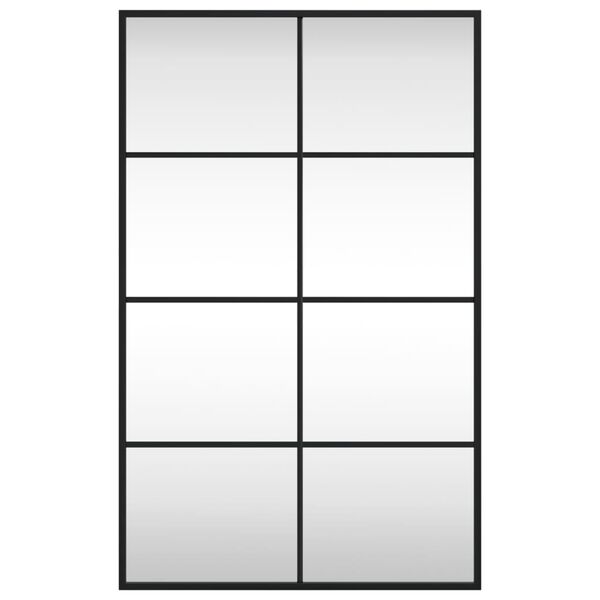 vidaXL ウォールミラー ブラック 50x80 cm 長方形 アイアン