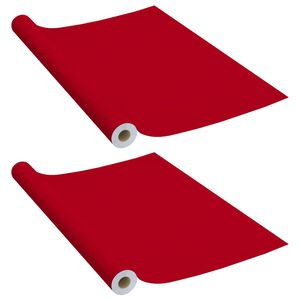 vidaXL 粘着式家具保護フィルム 2枚入り 赤 500x90cm PVC製