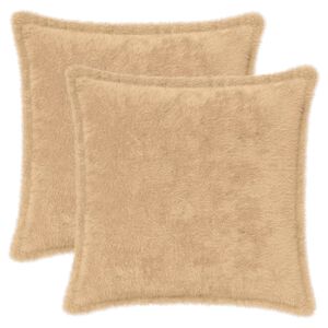 vidaXL クッションカバー 2 個 HOUTEN クリーム 40 x 40 cm フェイクラビット