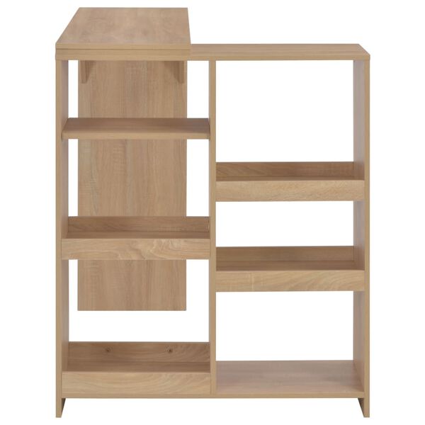 vidaXL バーテーブル 可動棚付き オーク 138x39x110 cm