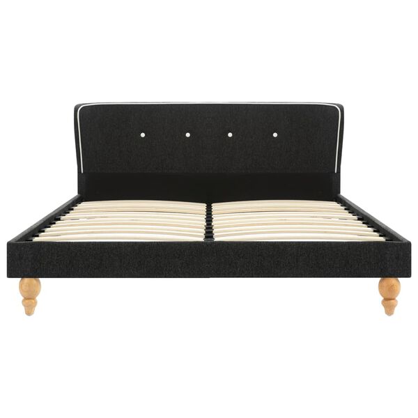 vidaXL ベッドフレーム ダークグレー 麻布製 135x190cm