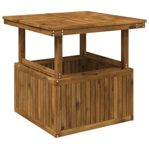 vidaXL 高さ調整可能なソリッドアカシアウッドのガーデンコーヒーテーブル ナチュラル 80.5 x 80 x 75/44.5 cm