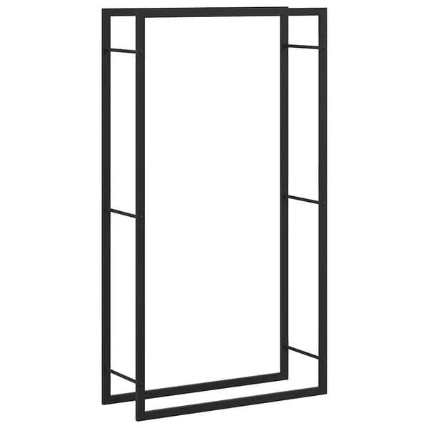 vidaXL 薪ラック マットブラック 80x28x154 cm スチール