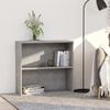 vidaXL 2段 ブックキャビネット コンクリートグレー 80x30x76.5cm パーティクルボード