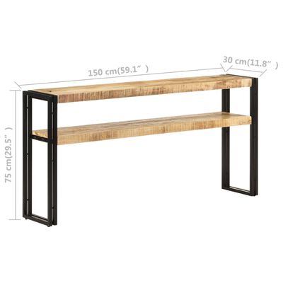 vidaXL コンソールテーブル 150x30x75cm マンゴー材 (粗目)