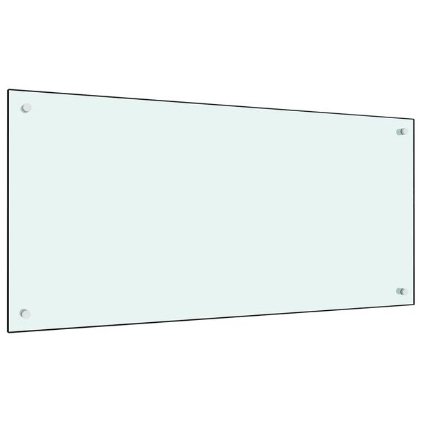 vidaXL キッチン用 汚れ防止板 ホワイト 100x50cm 強化ガラス製